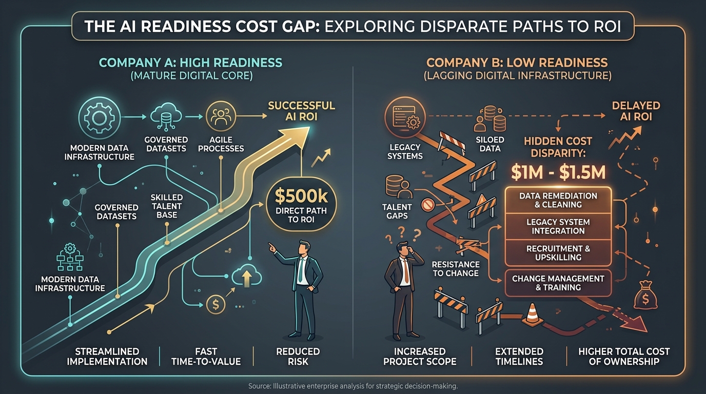 The AI Readiness Cost Gap: Comparing High Readiness vs Low Readiness ROI Paths - Strategy of Things