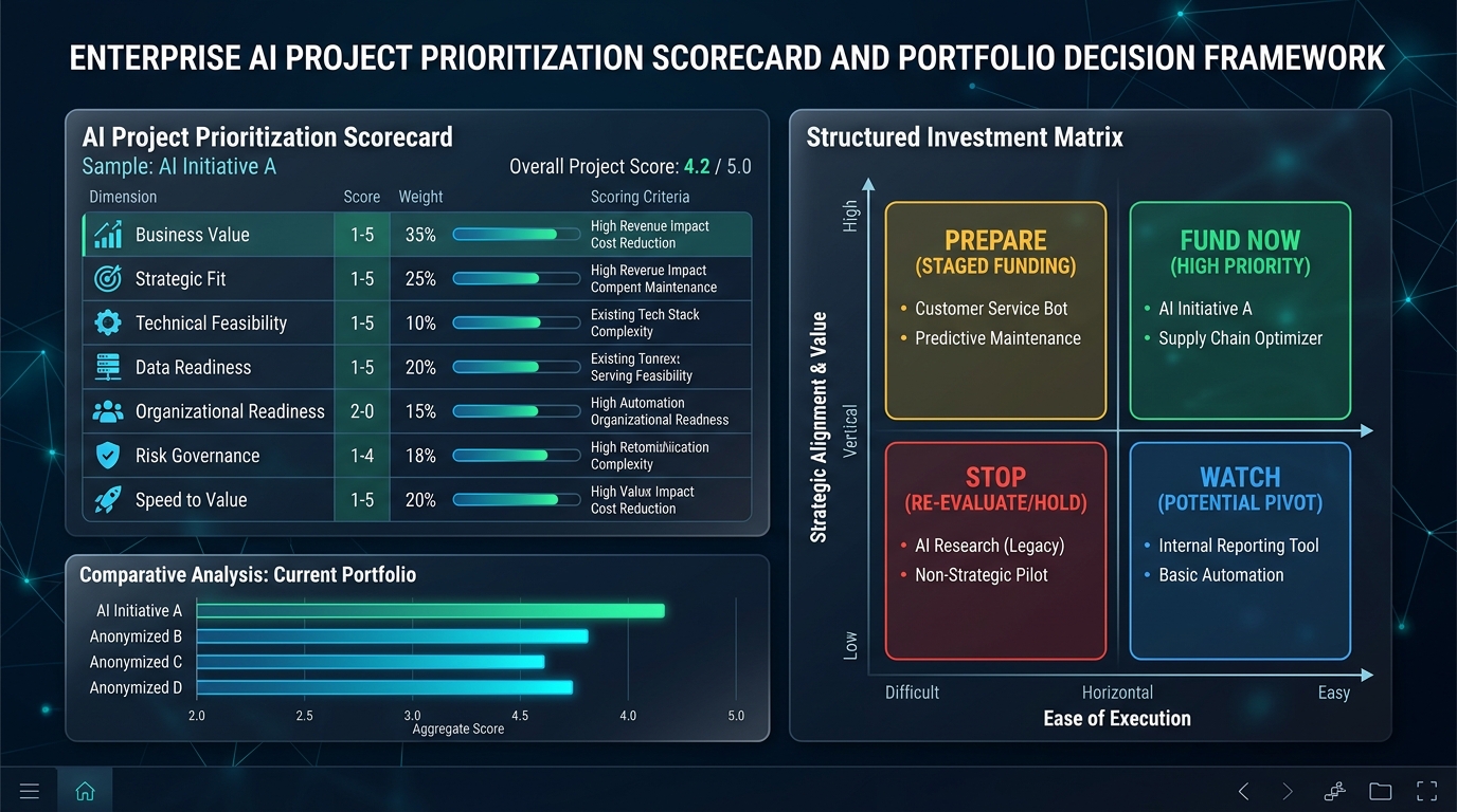 Figure One: Enterprise AI Project Prioritization Scorecard and Portfolio Decision Framework - Strategy of Things